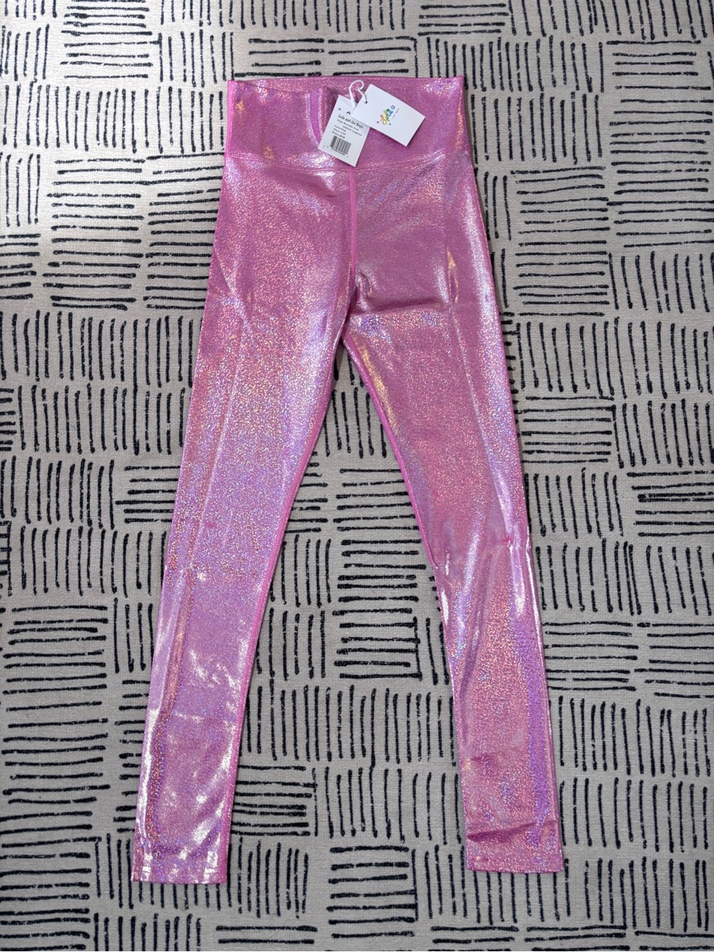 Lola and the Boys Kids Pink Holographic Leggings
